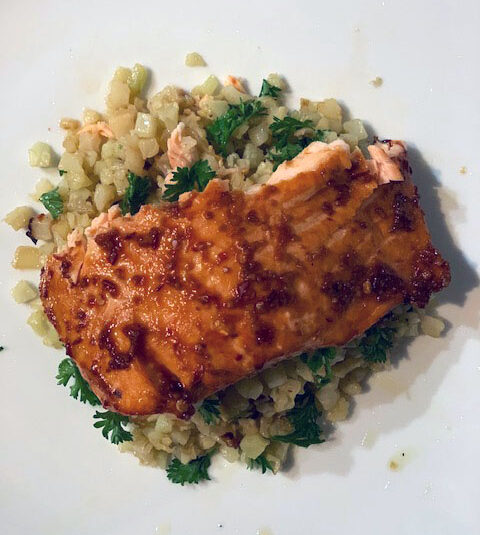 Chili Garlic Salmon with Cauliflower Rice