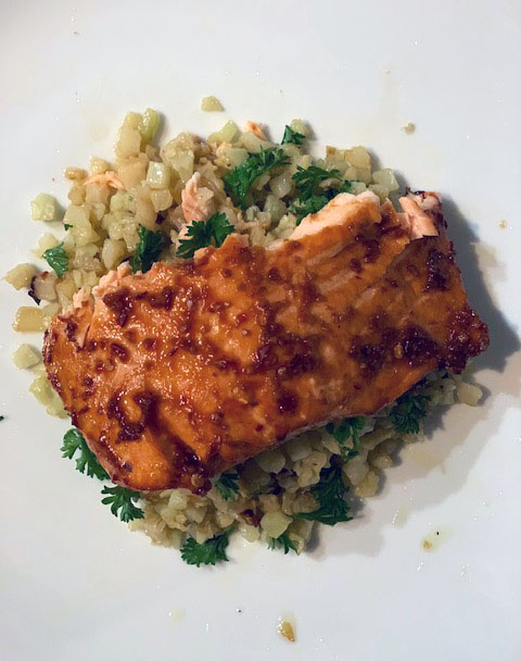 Chili Garlic Salmon with Cauliflower Rice