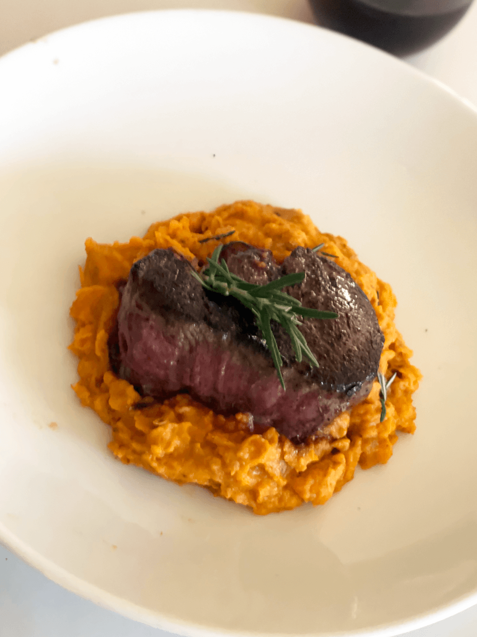 filet with sweet potatoes